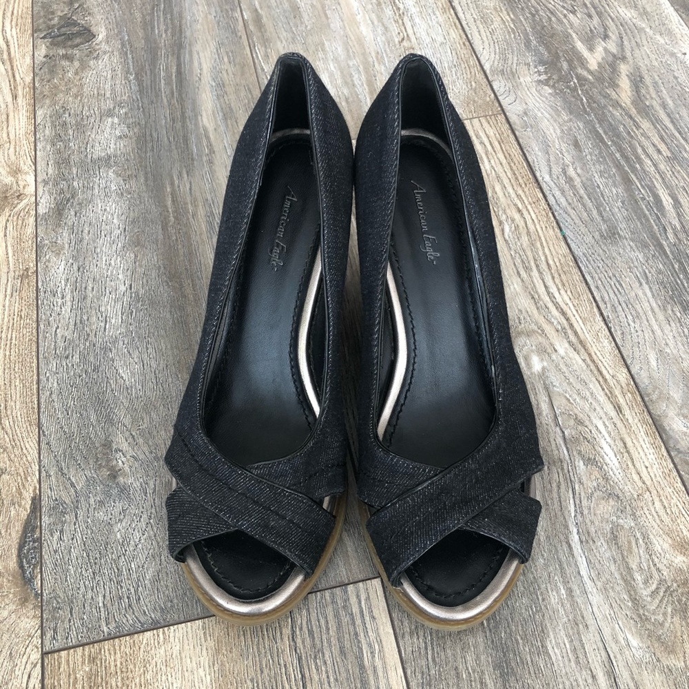 Peep toe wedge heels size 6.5